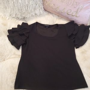 Black Ruffled Top